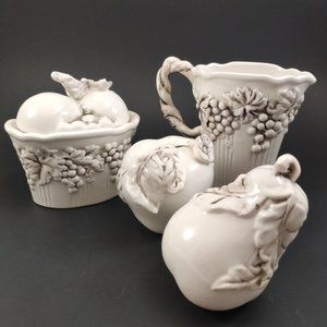 Bella Casa Ganz 3D Ceramic Fall Fruit Sugar Creamer and Shakers